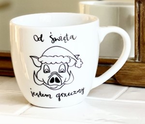 Od Święta jestem Grzeczny DZIK kubek prezent dla chłopaka pojemność do wyboru