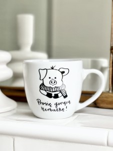 Prosię gorącą herbatkę   300ml / 500ml / 1 Litr kubek prezent na Święta  