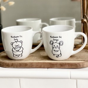 Zestaw 2x Kubek Kocham Cię Twoja Myszka Kocham Cię Twój Miś kubek prezent na walentynki dla chłopaka 