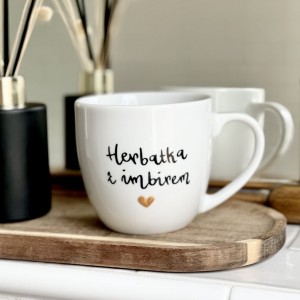 Herbatka z imbirem Kubek filiżanka na prezent pojemność do wyboru 