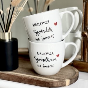 Najlepsza Świadkowa  Świadek na świecie Zestaw 2 kubków lub filiżanek   kubek Prezent dla świadkowej druhny