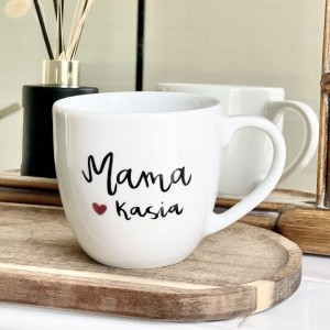 Kubek  Mama + Imię   Serce  Kubek prezent dla mamy prezent na dzień matki 