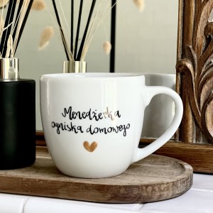 Kubek  Menedżerka ogniska domowego mama Serce  Kubek prezent dla mamy prezent na dzień matki 