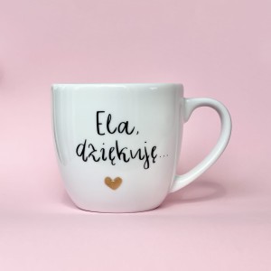 Dziękuję + Imię - kubek filiżanka pojemność do wyboru prezent