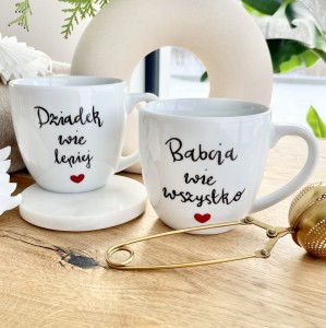 Zestaw Dziadek Wie lepiej, Babcia Wie Wszystko 2x kubek pojemność do wyboru