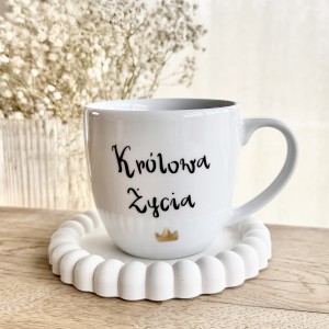  kubek filiżanka z napisem Królowa życia pojemność do wyboru prezent  