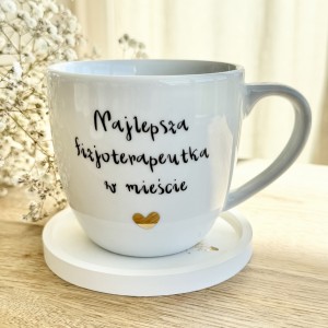 Najlepsza fizjoterapeutka w mieście prezent dla fizjoterapeuty  - kubek  300ml / 500ml/ 1 litr podziękowanie fizjoterapeucie (1)