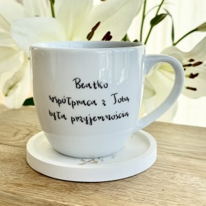 Kubek Współpraca z Tobą BYŁA przyjemnością kubek prezent dla koleżanki z pracy filiżanka pojemność do wyboru  (1) (1)
