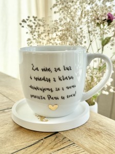 Za vibe, za luz i wiedzę z klasą - dziękujemy, że z nami przeszła Pani tę trasę! Prezent dla nauczycielki wychowawczyni kubek prezent na dzień nauczyciela pojemność do wyboru  (1) (1)