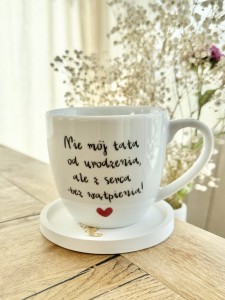 Nie mój tata od urodzenia, ale z serca  -bez wątpienia! Kubek prezent dla teścia taty prezent na dzień ojca teścia  (1)