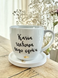  kubek filiżanka z napisem (imię) Szefowa tego cyrku pojemność do wyboru prezent 