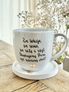 Za lekcje, za serce, za siłę i styl Dziękujemy Pani, to był sztosowy chill Prezent dla nauczycielki wychowawczyni kubek prezent na dzień nauczyciela pojemność do wyboru  (1) (1)