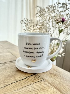 Pani wiedza -bezcenna jak złoto. Dziękujemy dzisiaj z ogromną ochotą.Prezent dla nauczycielki wychowawczyni kubek prezent na dzień nauczyciela pojemność do wyboru  (1) (1)