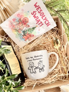 gotowy BOX ŚWIĄTECZNY Prezentowy kubek  CZAS NA HERBATKĘ Z MOIM PIERNICZKIEM Łyżeczka Herbata Prezent na święta GRATIS KARTA BOŻONARODZENIOWA 