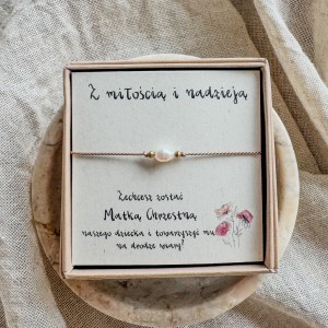 Bransoletka Zostaniesz Matką Chrzestną naszego dziecka? Bransoletka z Perłą na prezent Matce Chrzestnej, Mamie Chrzestnej na chrzciny 