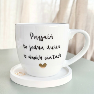 Kubek „Przyjaźń to jedna dusza w dwóch ciałach” – kubek dla przyjaciółki z możliwością personalizacji
