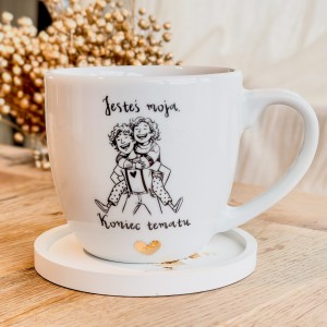 Kubek Jesteś moja. Koniec tematu z grafiką  - kubek  300ml / 500ml/ 1 litr kubek z przesłaniem dziewczynie chłopakowi na święta walentynki mężowi i żonie  