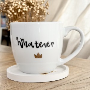 Kubek z Napisem Whatever – Ceramiczny Kubek z Humorystycznym Nadrukiem
