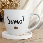 Porcelanowy Kubek z Napisem „Serio?” – Śmieszny Kubek z Humorystycznym Nadrukiem