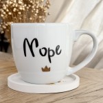 Porcelanowy Kubek z Napisem „Nope” – Śmieszny Kubek z Humorystycznym Nadrukiem