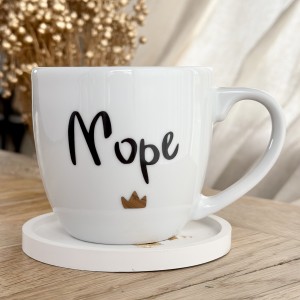 Porcelanowy Kubek z Napisem „Nope” – Śmieszny Kubek z Humorystycznym Nadrukiem