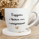 Porcelanowy Kubek dla Fryzjerki – Fryzjerka o Wielkim Sercu i Umiejętnościach | Prezent dla Fryzjerki