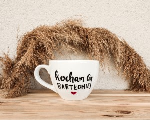 Kocham Cię + Imię Kubek filiżanka prezent dla chłopaka męża