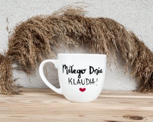 kubek Miłego dnia + Imię z sercem - kubek filiżanka pojemność do wyboru prezent 