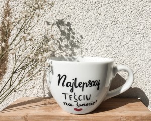 Najlepszy TEŚCIU  na świecie   Serce  Kubek prezent dla teścia prezent na dzień ojca 