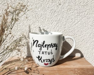 Najlepszy TATUŚ + imię     Serce  Kubek prezent dla teścia prezent na dzień ojca  (1)