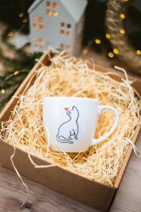 Kot z sercem - kubek z kotem prezent dla chłopaka pojemność do wyboru 