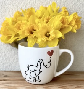 Kubek Słoń Czerwone  Serce kubek prezent na walentynki dla chłopaka pojemność do wyboru  (1)