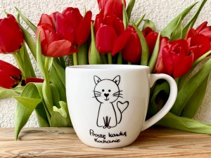 kubek z Kotem proszę kawkę  kochanie prezent na walentynki kubek prezent dla chłopaka pojemność do wyboru kawa ogon