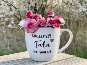 Najlepszy TATA na świecie   Serce  Kubek prezent dla taty prezent na dzień ojca